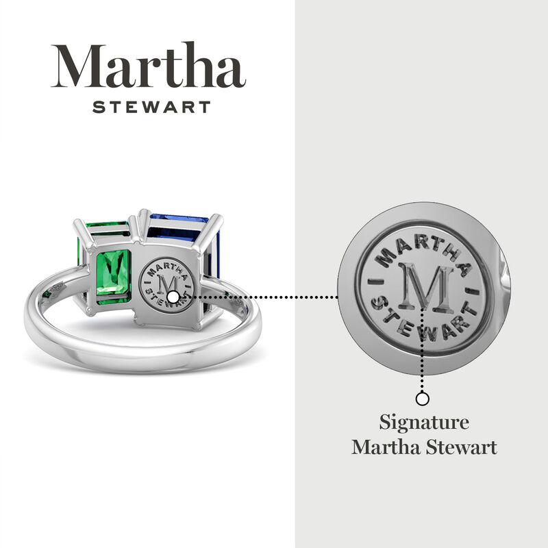 Martha Stewart 3 1/4ctw. Emerald & Sapphire Two Stone Ring In Sterling Silver image number null